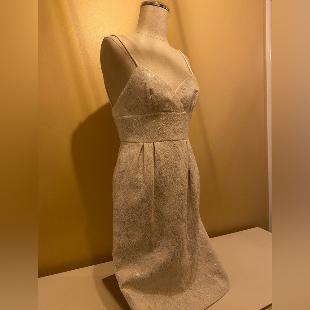 BCBG MaxAzria white and silver party dress size 0